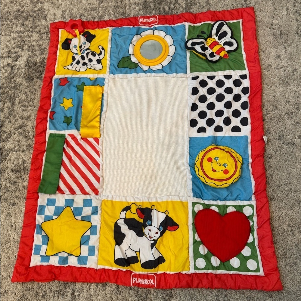 Vintage 1994 Playskool baby Big and bright quilt/playmat